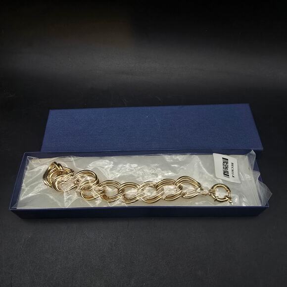 OTC 18K Bronze Gold Plated Double Link Bracelet In Box - Picture 10 of 10